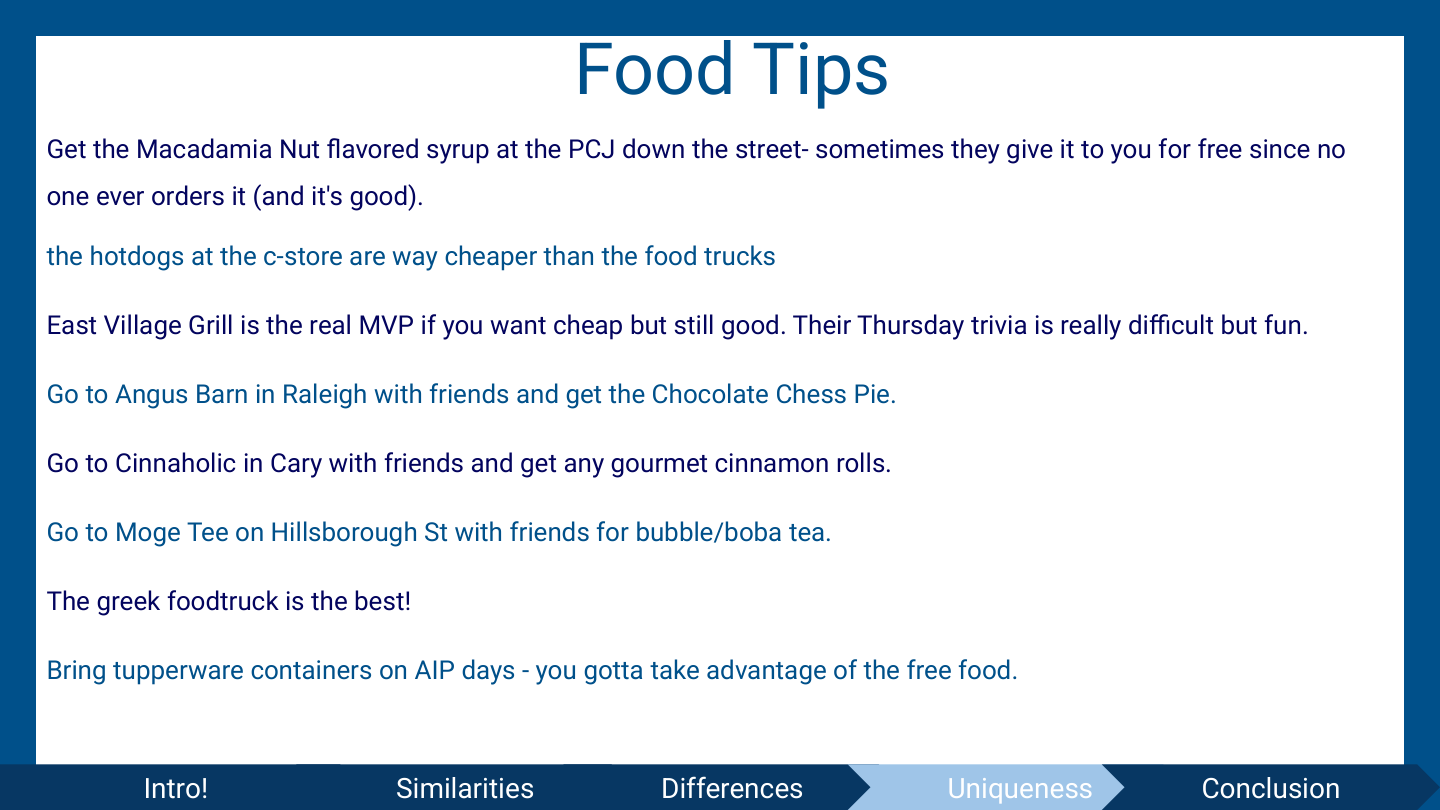 Unique Food Tips Outliers